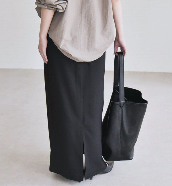 quaranciel「quaranciel:〈洗濯機可能〉ウーステッド ステッチ Iライン ロング スカート」|スカート|