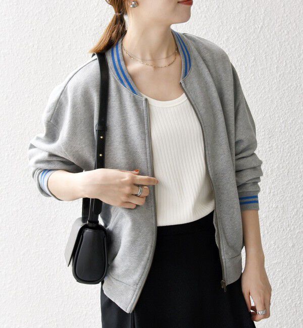 SHIPS any「【SHIPS any別注】La Hutte:〈洗濯機可能〉裏起毛 ロゴ ジップ ブルゾン」|ブルゾン・スタジャン|