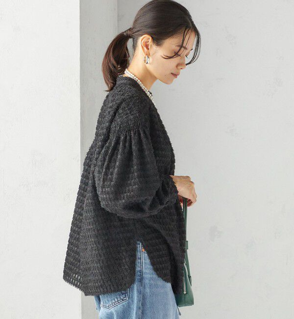 SHIPS for women「〈手洗い可能〉シアー ジャカード 袖 シャーリング ブラウス」|シャツ・ブラウス|