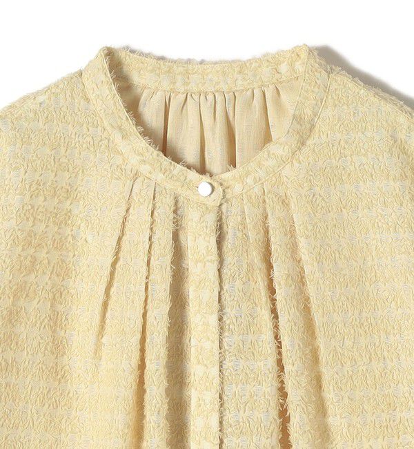 SHIPS for women「〈手洗い可能〉シアー ジャカード 袖 シャーリング ブラウス」|シャツ・ブラウス|