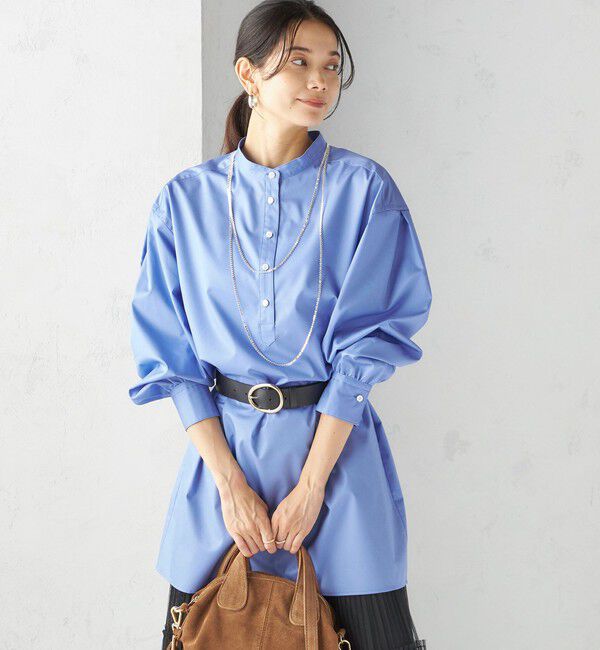 SHIPS for women「〈手洗い可能〉ソリッド バックタック チュニック シャツ」|チュニック|