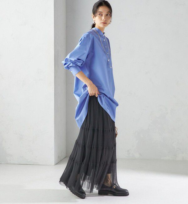 SHIPS for women「〈手洗い可能〉ソリッド バックタック チュニック シャツ」|チュニック|