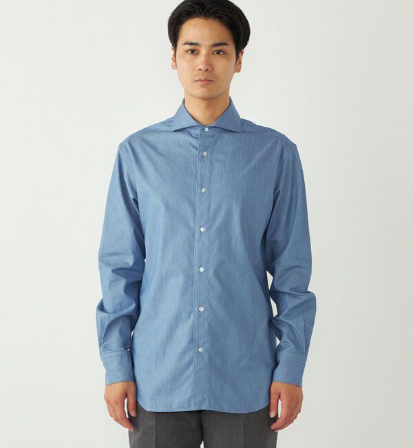 SHIPS Colors 「《一部追加予約》SHIPS Colors:デニム ワイドカラー シャツ◆」|シャツ・ブラウス|