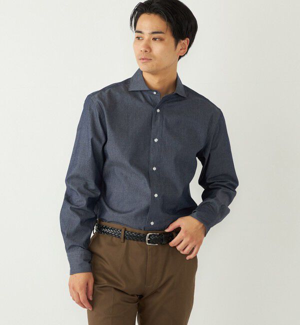 SHIPS Colors 「《一部追加予約》SHIPS Colors:デニム ワイドカラー シャツ◆」|シャツ・ブラウス|ネイビー