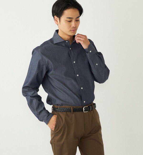 SHIPS Colors 「《一部追加予約》SHIPS Colors:デニム ワイドカラー シャツ◆」|シャツ・ブラウス|
