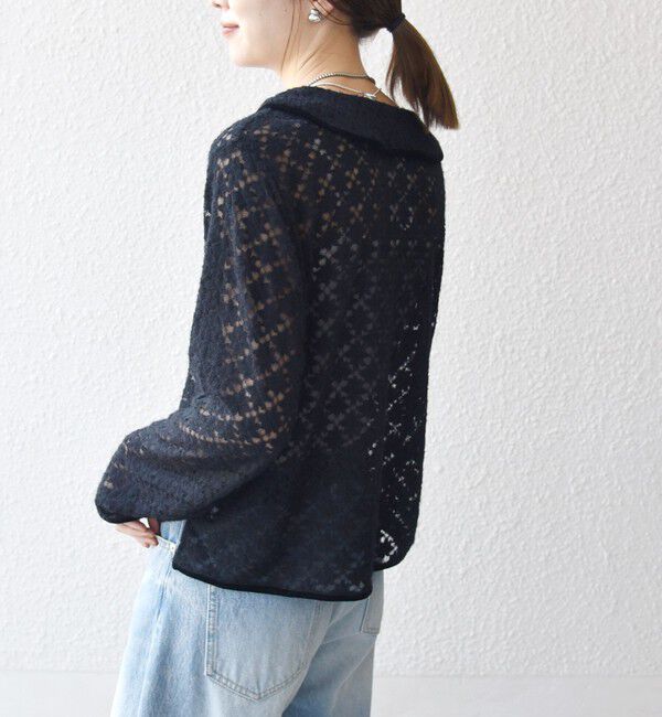 SHIPS any「SHIPS any:〈手洗い可能〉起毛 レース パイピング プルオーバー」|Tシャツ・カットソー|