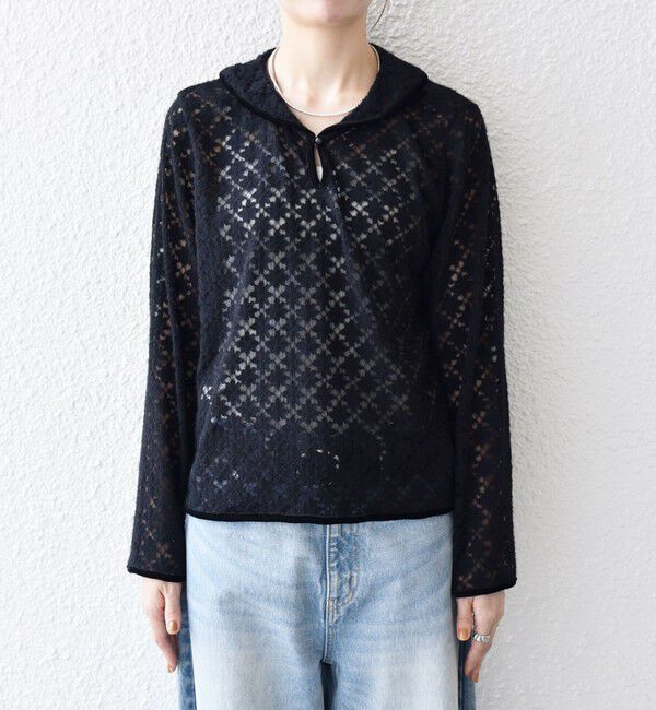 SHIPS any「SHIPS any:〈手洗い可能〉起毛 レース パイピング プルオーバー」|Tシャツ・カットソー|