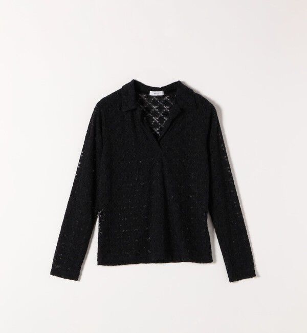 SHIPS any「SHIPS any:〈手洗い可能〉起毛 レース 開襟 スキッパー プルオーバー」|Tシャツ・カットソー|