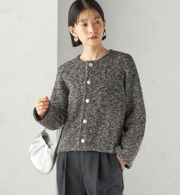 SHIPS for women「〈手洗い可能〉ミックス ヤーン ニット ジャケット」|カーディガン|