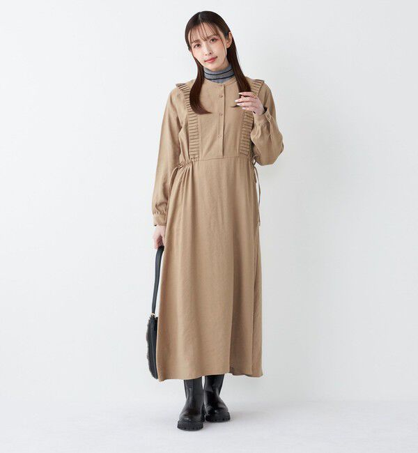 SHIPS Colors 「SHIPS Colors:〈手洗い可能〉プリーツ デザイン ロングスリーブ ワンピース◇」|ワンピース|