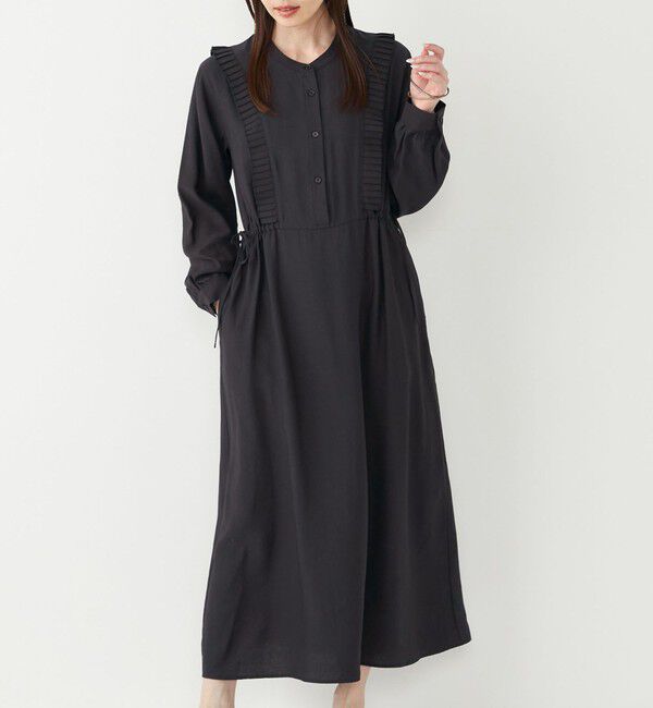 SHIPS Colors 「SHIPS Colors:〈手洗い可能〉プリーツ デザイン ロングスリーブ ワンピース◇」|ワンピース|ネイビー