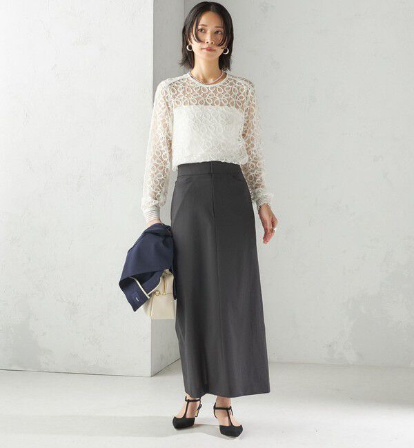 SHIPS for women「〈手洗い可能〉トゥワール コード レース ブラウス（ホワイト）」|シャツ・ブラウス|