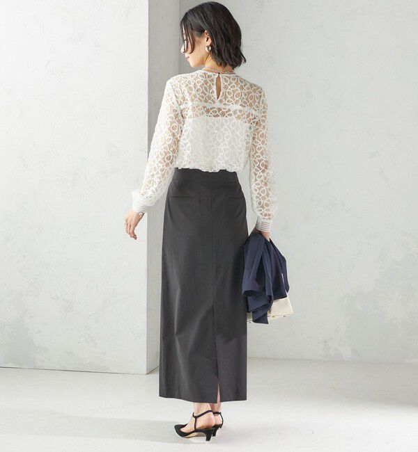 SHIPS for women「〈手洗い可能〉トゥワール コード レース ブラウス（ホワイト）」|シャツ・ブラウス|