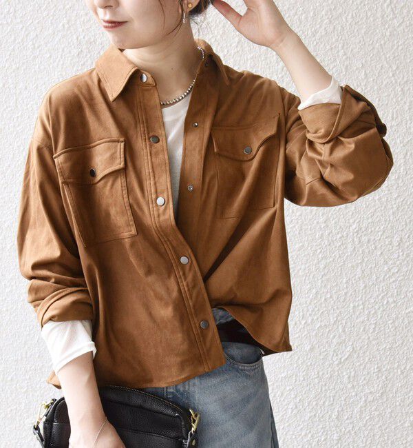 SHIPS any「SHIPS any: ポリエステル スエード ショート シャツ ジャケット」|その他|