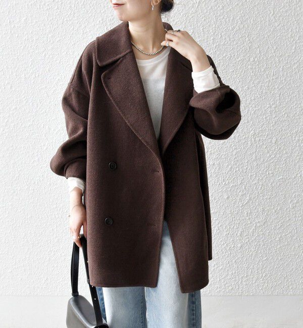 SHIPS any「《一部追加予約》SHIPS any: リバー ダブル テーラード ミドル コクーン コート」|その他|