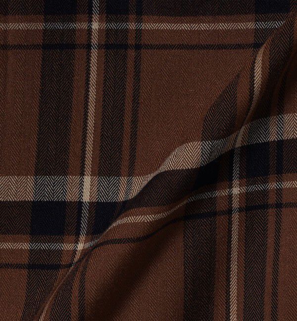 quaranciel「quaranciel: バンドカラー ライン チェック ポケット シャツ ワンピース」|ワンピース|