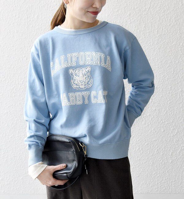 SHIPS any「Mixta:〈洗濯機可能〉ラグラン ロゴ クルーネック プルオーバー」|スウェット・ジャージ|ライトブルー