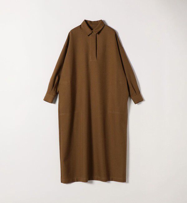 SHIPS any「SHIPS any:〈洗濯機可能〉サージ スキッパー シャツ ワンピース」|ワンピース|