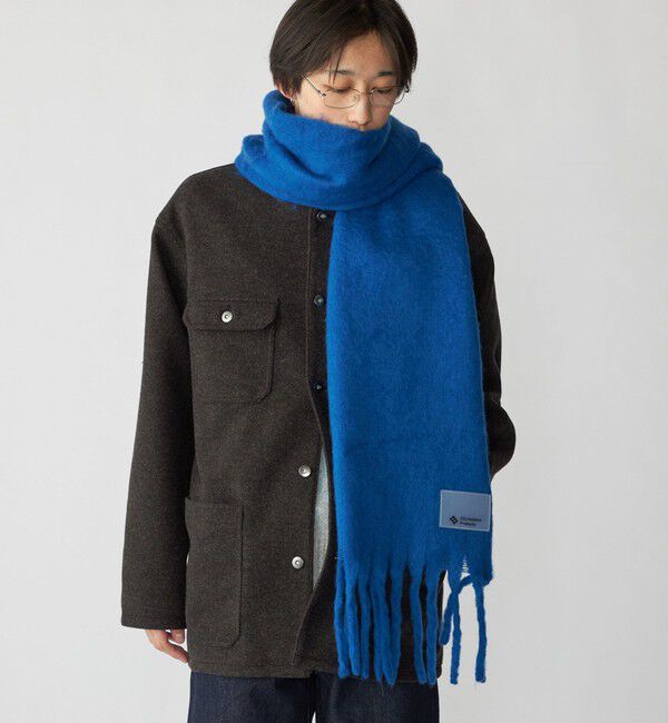 SHIPS「City Ambient Products: シャギー ソリッド ボリューム マフラー」|マフラー|ブルー