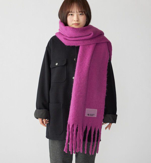 SHIPS「City Ambient Products: シャギー ソリッド ボリューム マフラー」|マフラー|パープル