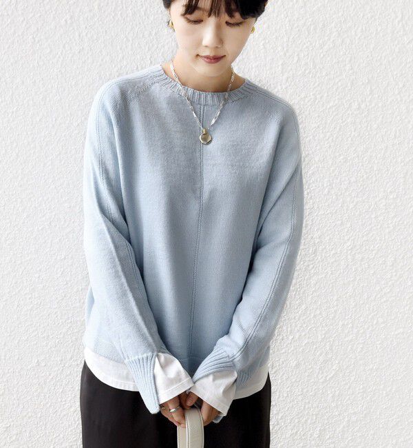 SHIPS for women「【WEB限定】〈手洗い可能〉ホールガーメント ドルマン ニット」|ニット・セーター|ライトブルー