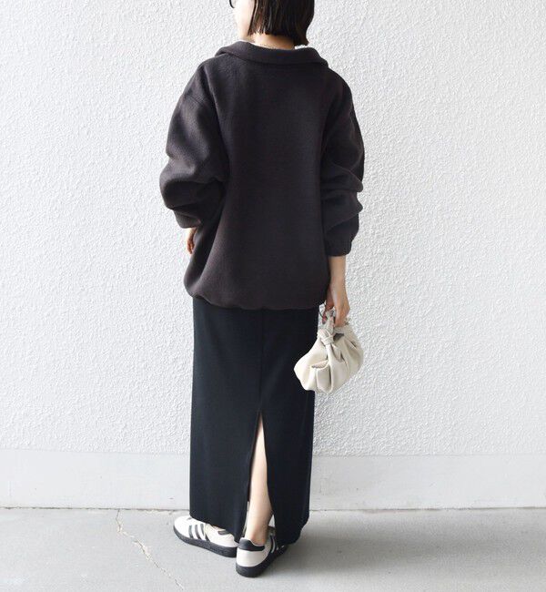 SHIPS for women「〈洗濯機可能〉フリース 裾 ドロスト ハーフ ジップ プルオーバー」|Tシャツ・カットソー|