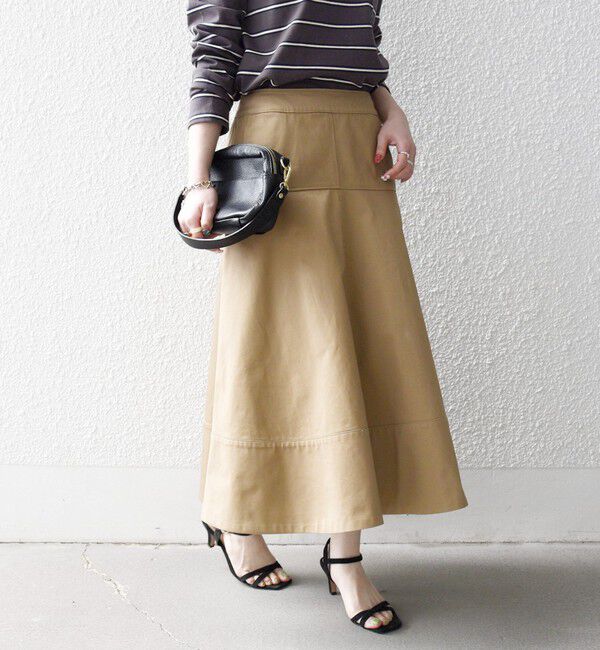 予約》SHIPS any:〈洗濯機可能〉チノ バック ジップ フレア スカート