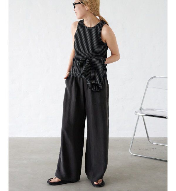 OUTDOOR PRODUCTS Usual Things「新色追加 キュプラステッチワークドロストワイドパンツ セットアップ対応」|スラックス|