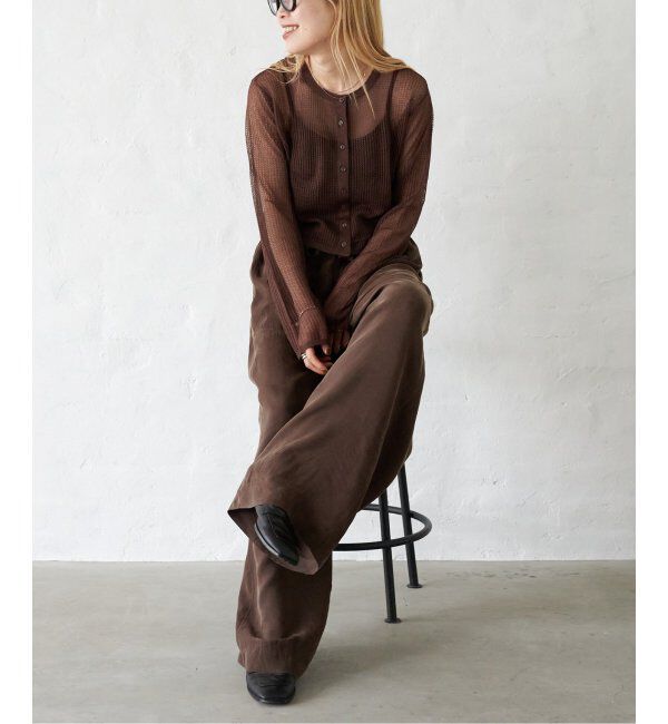 OUTDOOR PRODUCTS Usual Things「新色追加 キュプラステッチワークドロストワイドパンツ セットアップ対応」|スラックス|