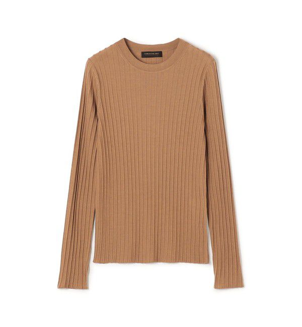 TOMORROWLAND collection「カシミヤシルクリブ クルーネックプルオーバー」|ニット・セーター|43 ベージュ