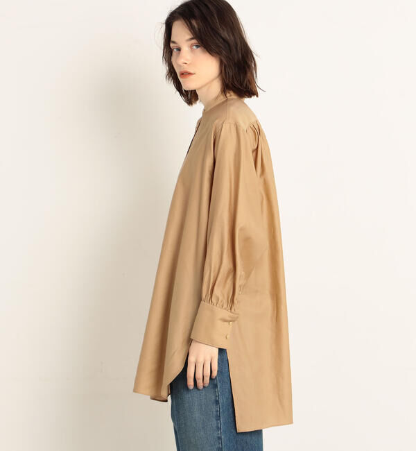MACPHEE「コットンモールスキン バンドカラーチュニックシャツ」|シャツ・ブラウス|