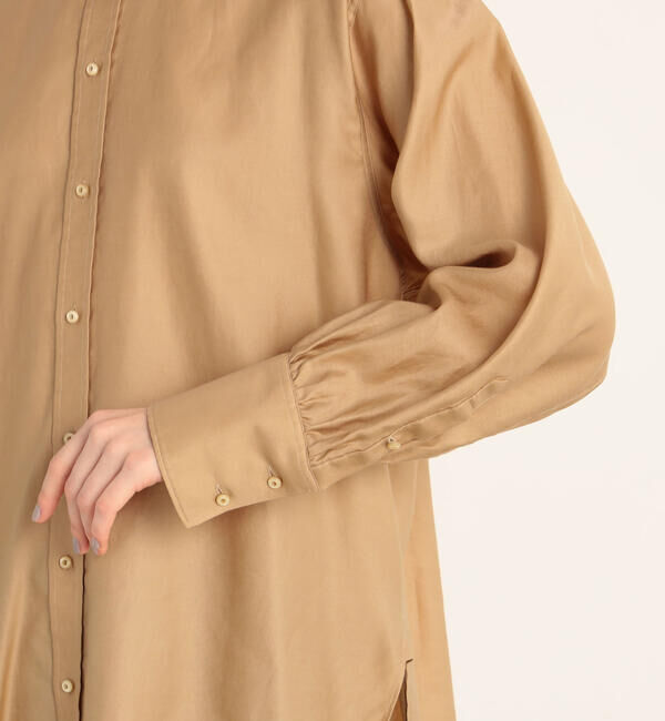 MACPHEE「コットンモールスキン バンドカラーチュニックシャツ」|シャツ・ブラウス|
