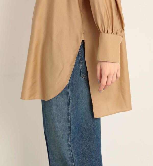 MACPHEE「コットンモールスキン バンドカラーチュニックシャツ」|シャツ・ブラウス|