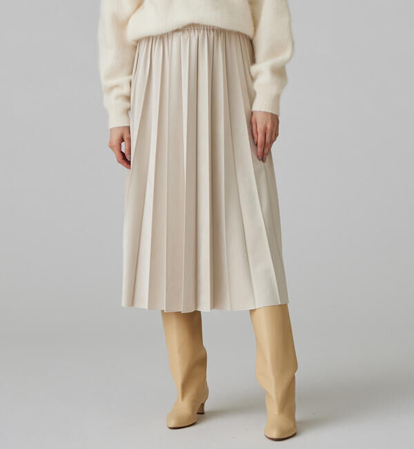 Ballsey「ライトスエード プリーツミディスカート」|スカート|11 ホワイト