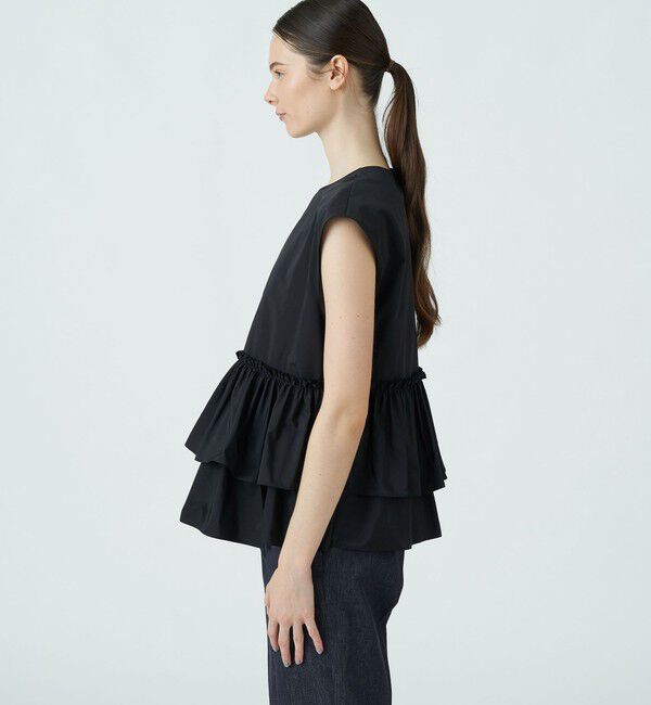 TOMORROWLAND collection「ポリエステルシルクマットタフタ ギャザーティアードブラウス」|シャツ・ブラウス|