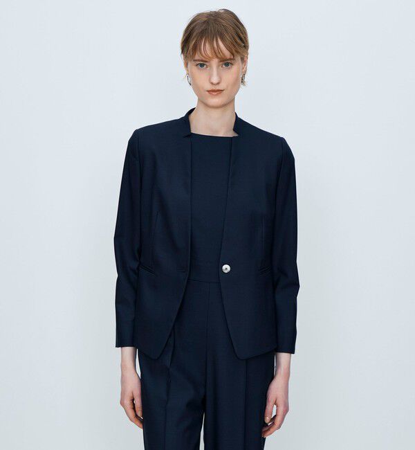 TOMORROWLAND collection「【一部WEB先行予約】シャイニーシャーク キザミカラージャケット」|ノーカラージャケット|