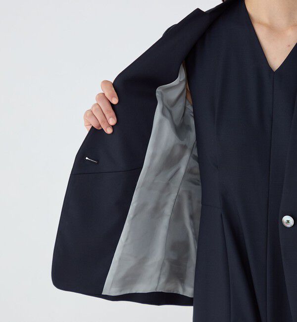 TOMORROWLAND collection「【一部WEB先行予約】シャイニーシャーク キザミカラージャケット」|ノーカラージャケット|