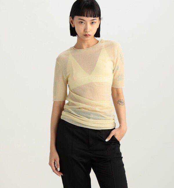Edition「ツイストシアー ハーフスリーブトップス」|Tシャツ・カットソー|