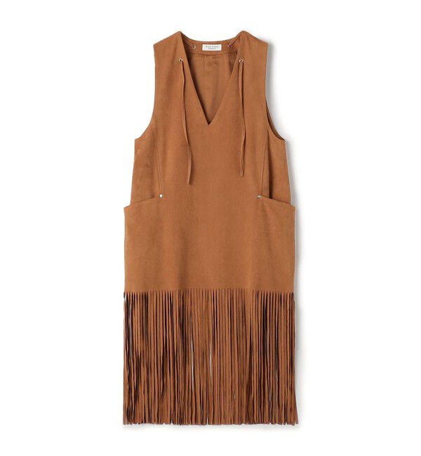 MACPHEE「スエードライク ジレワンピース」|ワンピース|43 ベージュ