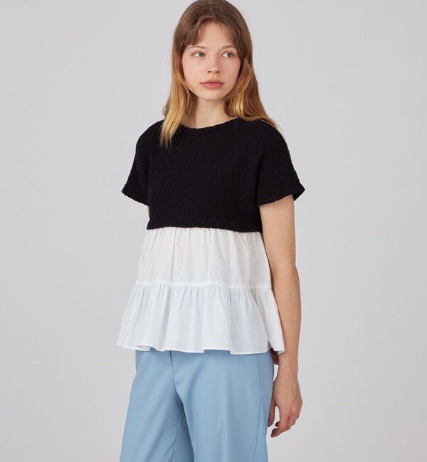 Ballsey「バルキーヤーンジャージーコンビ ティアードプルオーバー」|Tシャツ・カットソー|