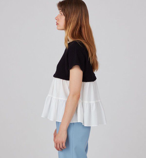 Ballsey「バルキーヤーンジャージーコンビ ティアードプルオーバー」|Tシャツ・カットソー|