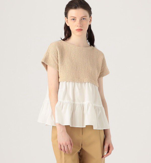 Ballsey「バルキーヤーンジャージーコンビ ティアードプルオーバー」|Tシャツ・カットソー|