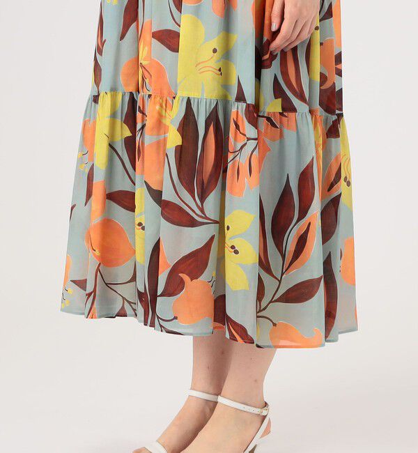 Ballsey「ベルフラワープリント ティアードワンピース」|ワンピース|