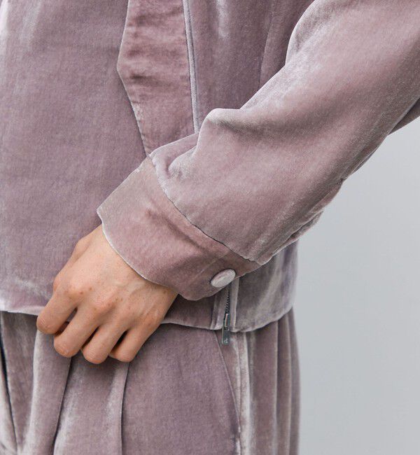 BACCA「レーヨンシルクベルベット ジップアップブルゾン」|ブルゾン・スタジャン|