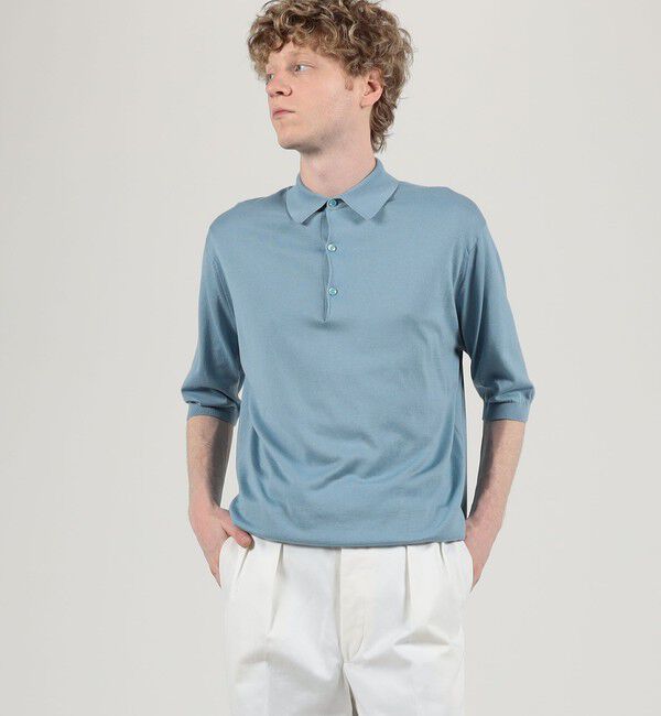 TOMORROWLAND MENS「【別注】JOHN SMEDLEY コットン ポロカラーニット」|ニット・セーター|