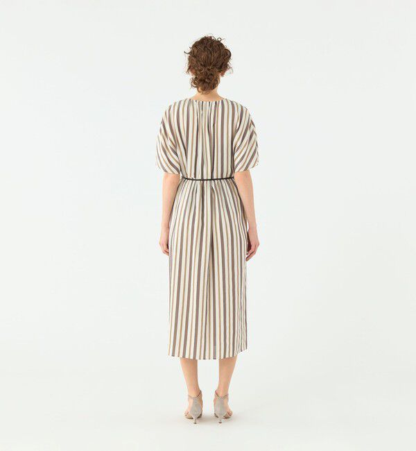 TOMORROWLAND collection「エフェクトストライプ フレアスリーブワンピース」|ワンピース|