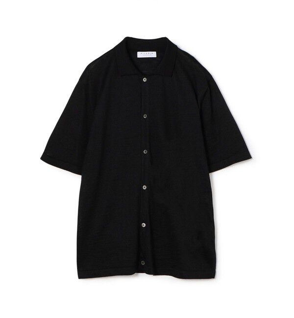 TOMORROWLAND MENS「ラミー ハーフスリーブ ニットシャツ」|ニット・セーター|19 ブラック