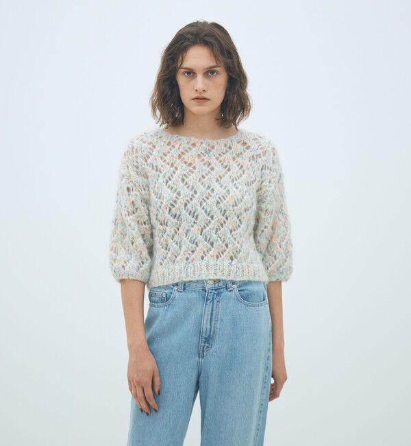 MACPHEE「カラーハンドハーフスリーブプルオーバー」|ニット・セーター|