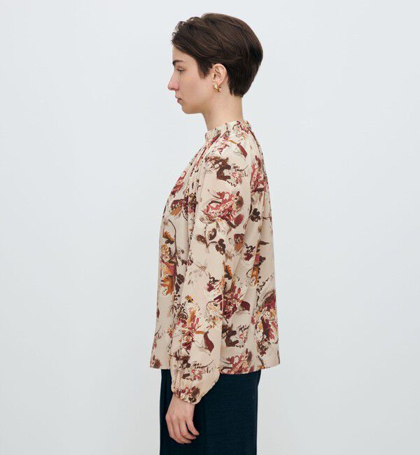TOMORROWLAND collection「オータムガーデンプリント ネックギャザーブラウス」|シャツ・ブラウス|