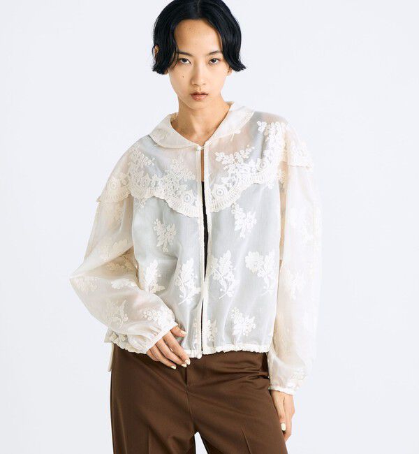 Edition「シアーエンブロイダリー ブラウス」|シャツ・ブラウス|